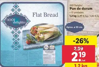 Lidl Pan de durum 1001 delights oferta