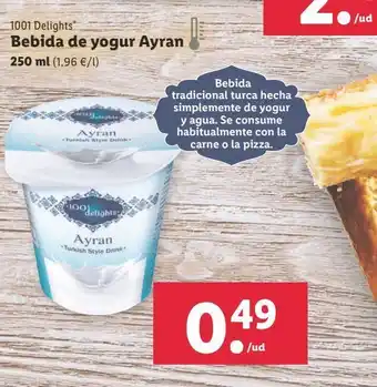 Lidl Bebidas de yogur ayran 1001 delights oferta