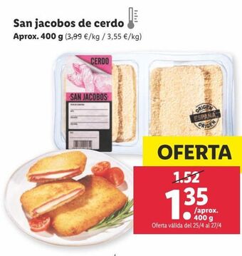 Lidl San jacobos de cerdo oferta