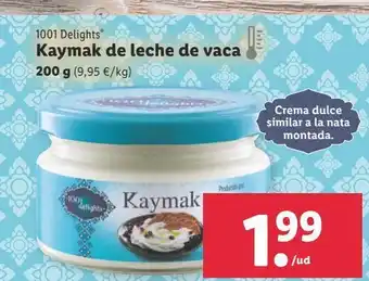 Lidl Kaymak de leche de vaca 1001 deklights oferta