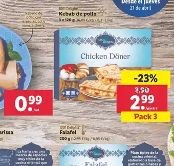 Lidl Kebab de pollo 1001 oferta