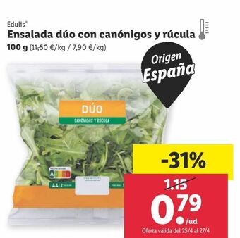 Lidl Ensaladas edulis oferta