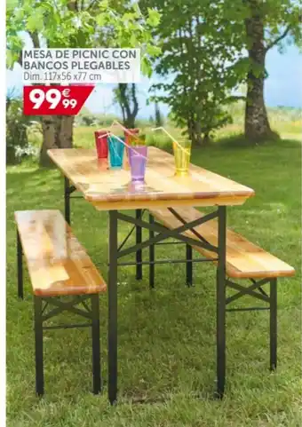 GiFi Mesa De Picnic Con Bancos Plegables Dim. 117x56x77 cm oferta