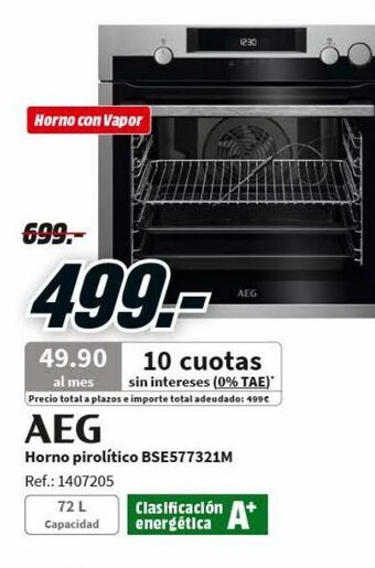MediaMarkt Horno pirolítico aeg oferta