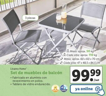 Lidl Livarno Home Set de muebles de balcón oferta