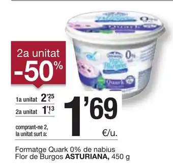 BonpreuEsclat Asturiana Formatge Quark 0% de nabius Flor de Burgos, 450g oferta