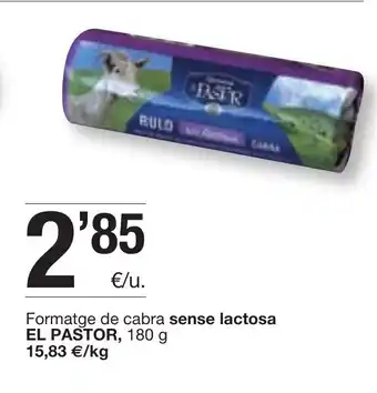 BonpreuEsclat El Pastor Formatge de cabra sense lactos, 180g oferta