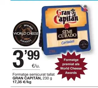 BonpreuEsclat Gran Capitàn Formatge semicurat tallat 230g oferta