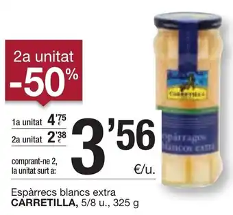 BonpreuEsclat Carretilla Espárrecs blancs extra 5/8 u 325g oferta