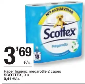 BonpreuEsclat Scottex Paper higiènic megarotlle 2 capes 9 u oferta