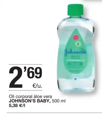 BonpreuEsclat Johnson's Baby Oli corporal aloe vera 500ml oferta