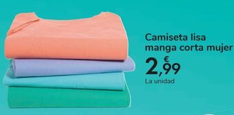 Carrefour Camiseta lisa manga corta mujer oferta