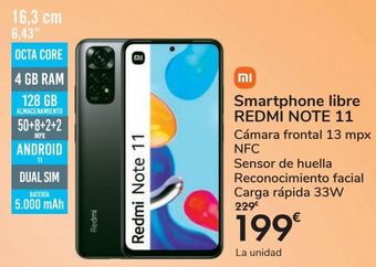 Carrefour Smartphone libre redmi note 11 oferta