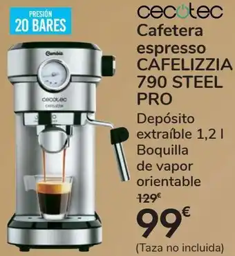 Carrefour Cecoctec cafetera espresso cafelizzia 790 steel pro oferta