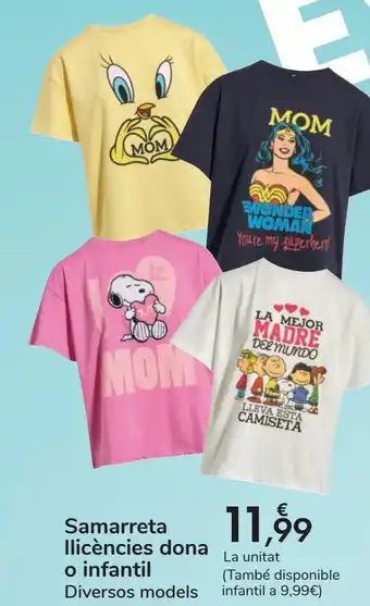 Carrefour Camiseta licencias mujer o infantil oferta