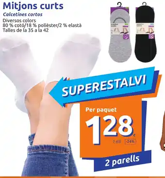 Action Mitjons curts Calcetines cortos Talles de la 35 a la 42 2 parells oferta
