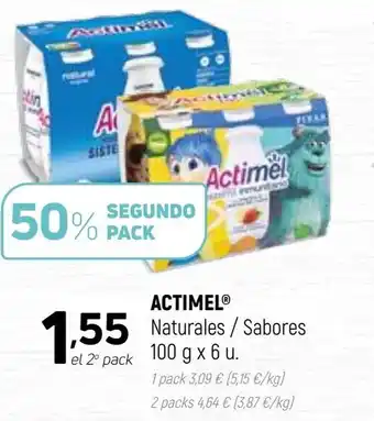 Coviran Actimel® Naturales / Sabores 100 g x 6 u. oferta