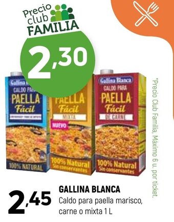 Coviran Gallina Blanca Caldo Para Paella Marisco, Carne o mixta 1 L oferta
