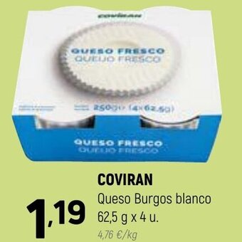 Coviran Coviran Queso Burgos Blanco 62.5 g x 4 u. oferta
