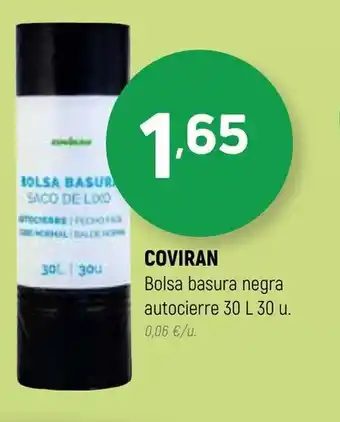Coviran Coviran Bolsa Basura Negra Autocierre 30 L 30u. oferta