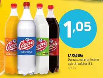 Coviran La Casera Gaseosa, Naranja, Limón o Cola Sin Cafeína 1.5 L oferta