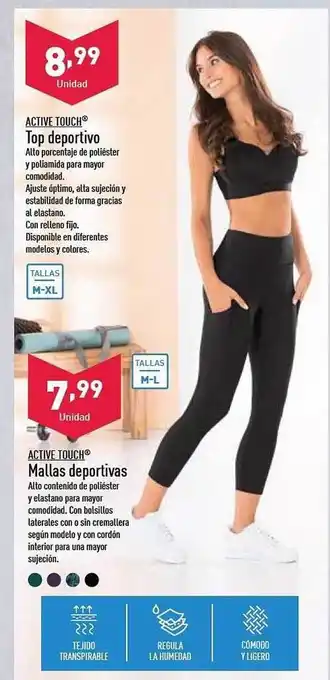 ALDI Active Touch Top Deportivo Mallas Deportivas oferta