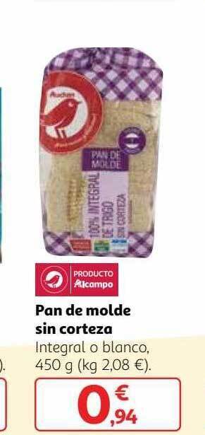 Alcampo Pan De Molde Sin Corteza oferta