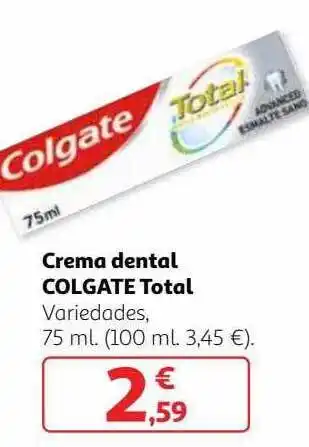 Alcampo Crema Dental Colgate Total oferta