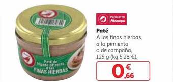 Alcampo Paté A Las Finas Hierbas A La Pimienta O De Campaña oferta