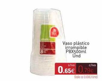 Cuevas Cash Vaso Plastico Irrompible P8x oferta