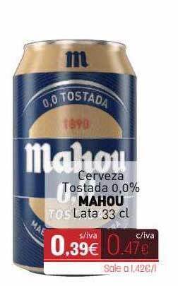 Cuevas Cash Cerveza Tostada 0.0% Mahou oferta