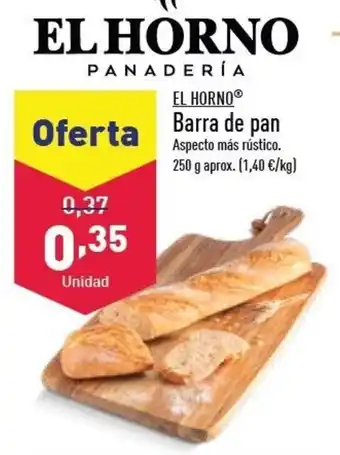 ALDI El Horno Panaderia Barra de pan 250g oferta