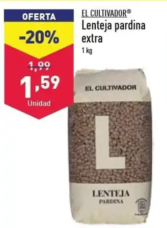 ALDI El Cultivador Lenteja pardina extra 1 kg oferta