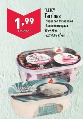 ALDI Flete Tarrinas Yogur con frutos rojos Leche merengada 455-490 g oferta