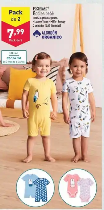 ALDI Pocopiano Bodies bebé Pack de 2 oferta