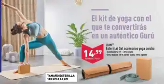 ALDI Crane Esterilla/Set accesorios yoga corcho Set 2 bloques oferta
