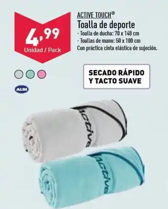 ALDI Active Touch Toalla de deporte Toalla de ducha:70x140 cm/Toallas de mano: 50x100 cm oferta