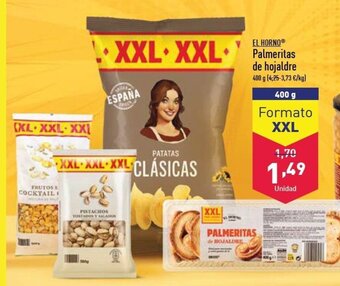 ALDI El Horno Palmeritas de hojaldre 400g XXL oferta