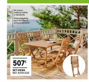 Leroy Merlin De acacia: material sólido y resistente sillas plegables para facilitar el almacenamiento 507€ set viena ref. 83104320 oferta