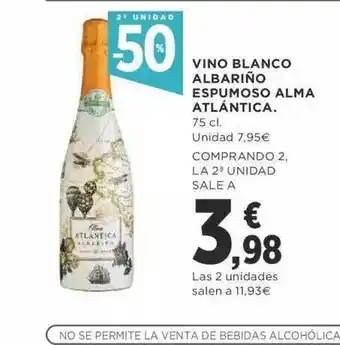 Supercor 2a Unidad -50% Vino Blanco Albariño Espumoso Alma Atlántica oferta