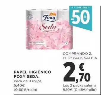 Supercor 2a Unidad -50% Papel Hgiénico Foxy Seda oferta