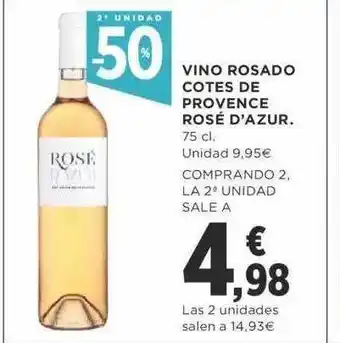 Supercor 2a Unidad -50% Vino Rosado Cotes De Provence Rosé D'azur oferta