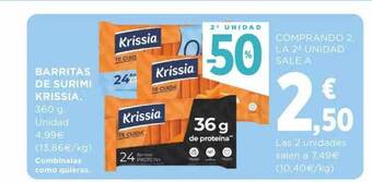 Supercor 2a Unidad -50% Barritas De Surimi Krissia oferta