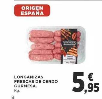 Supercor Longanizas Frescas De Cerdo Gurmesa oferta