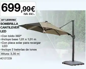 Costco Sombrilla Cantilever Led At Leisure oferta