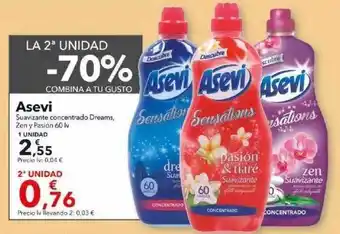 La 2a Unidad -70% Asevi Suavizante Concentrado Dreams Zen Y Pasión 60 Lv