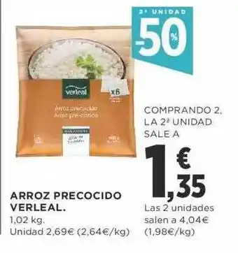 Supercor 2a Unidad -50% Arroz Precocido Verleal oferta