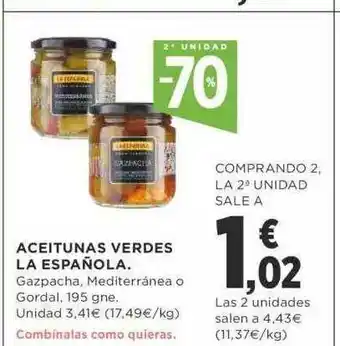 Supercor 2a Unidad -70% Aceitunas Verdes La Española oferta