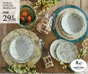 Carrefour Vajilla 12 piezas modelo ivy oferta