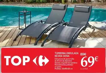 Carrefour Tumbona ondulada negra siena oferta